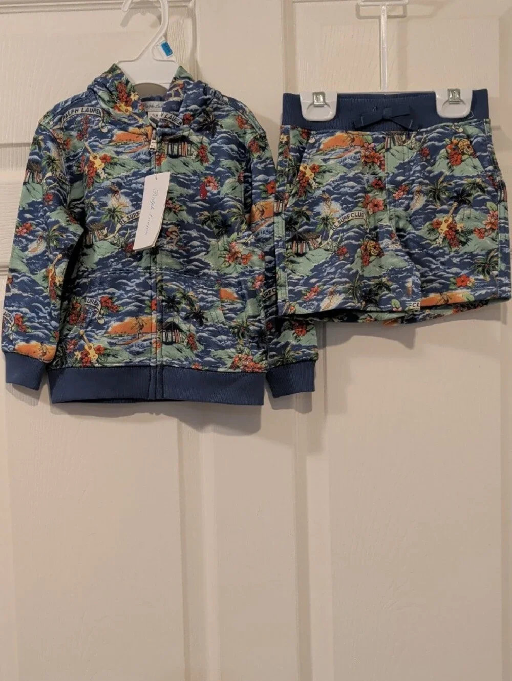 Ralph Lauren Boys' Tropical-Print Terry Hoodie & Shorts - Baby